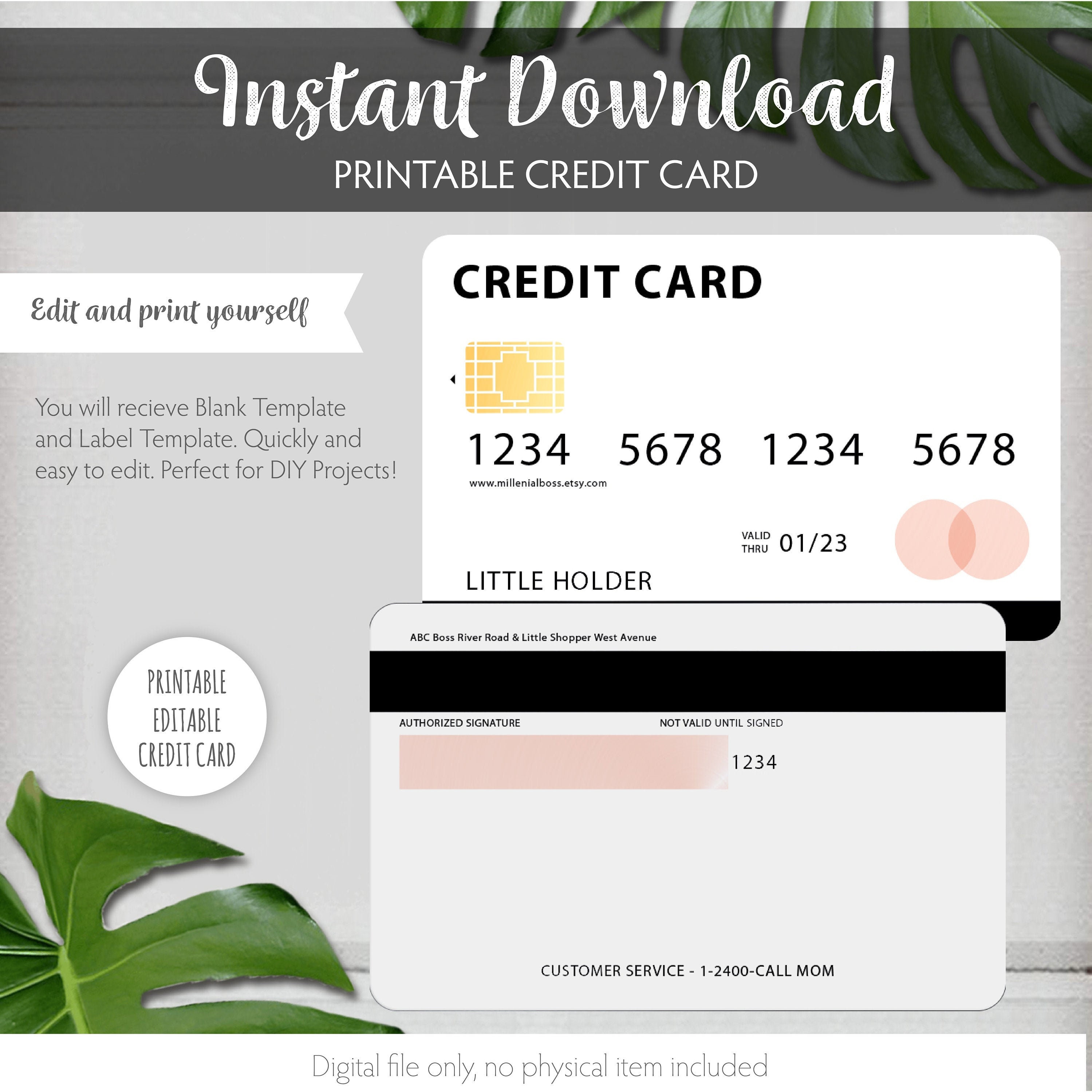 Printable Credit Card Template SVG DXF PSD Microsoft Word Etsy Printable Credit Card Template SVG DXF PSD Microsoft Word Etsy