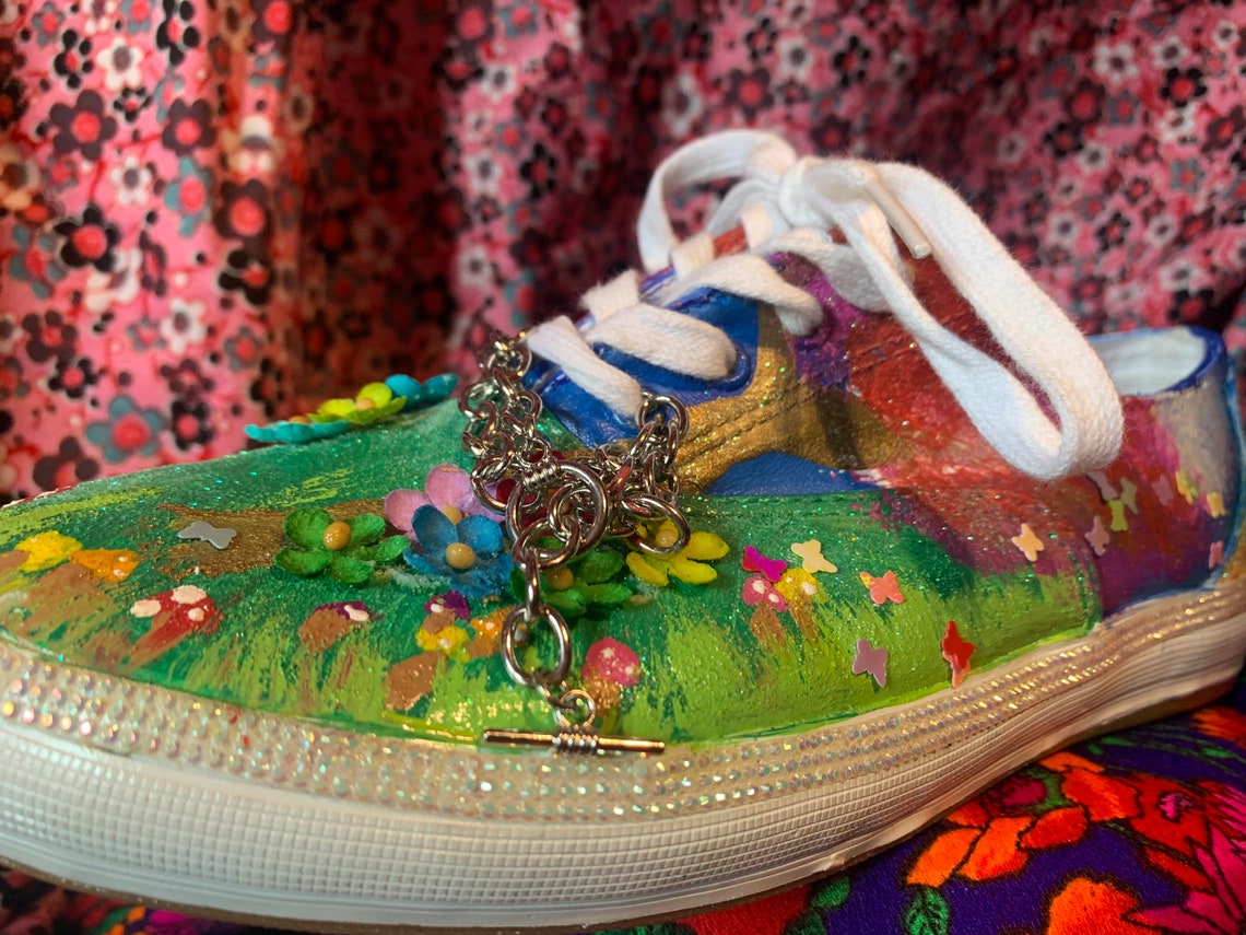 Hand painted fairycore tennis shoes Etsy
