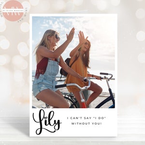 Will you be my bridesmaid? Bridesmaid info card template, Bridesmaid proposal card template, Will you be my bridesmaid template, Canva, DIY,