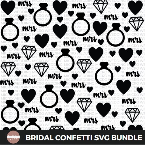Bridal Confetti, Wedding SVG, Bridal Shower, Engagement Party, Bachelorette Party, Wedding Party, Cricut Cut File, Confetti, Table Decor
