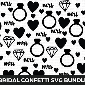 Bridal Confetti, Wedding SVG, Bridal Shower, Engagement Party, Bachelorette Party, Wedding Party, Cricut Cut File, Confetti, Table Decor
