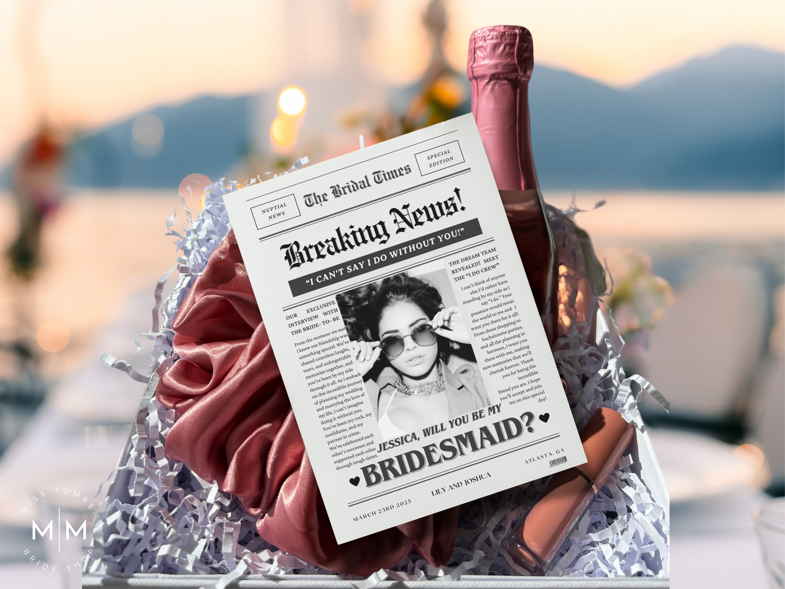Bridesmaid Proposal Newspaper Template, Bridesmaid Proposal Newspaper