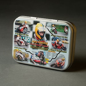 Joey Dunlop Montage Tin with a Selection of Sweets