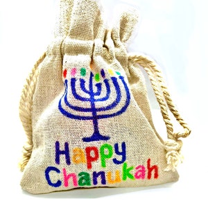 25 Vibrant Marbles in a “Happy Chanukah” Bag