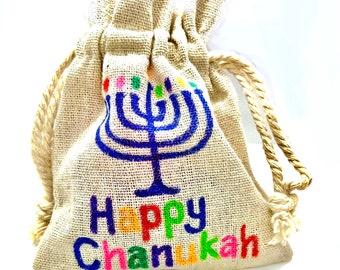 25 Vibrant Marbles in a “Happy Chanukah” Bag
