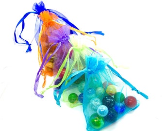 5 Bags of 10 Vibrant Mini Marbles - Perfect for Party Bags