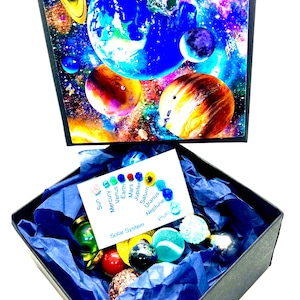 Sonnensystem Set - Planet Erde Weltraum Glas Murmeln Kinder Geschenk Geburtstag Weihnachten Party Tasche