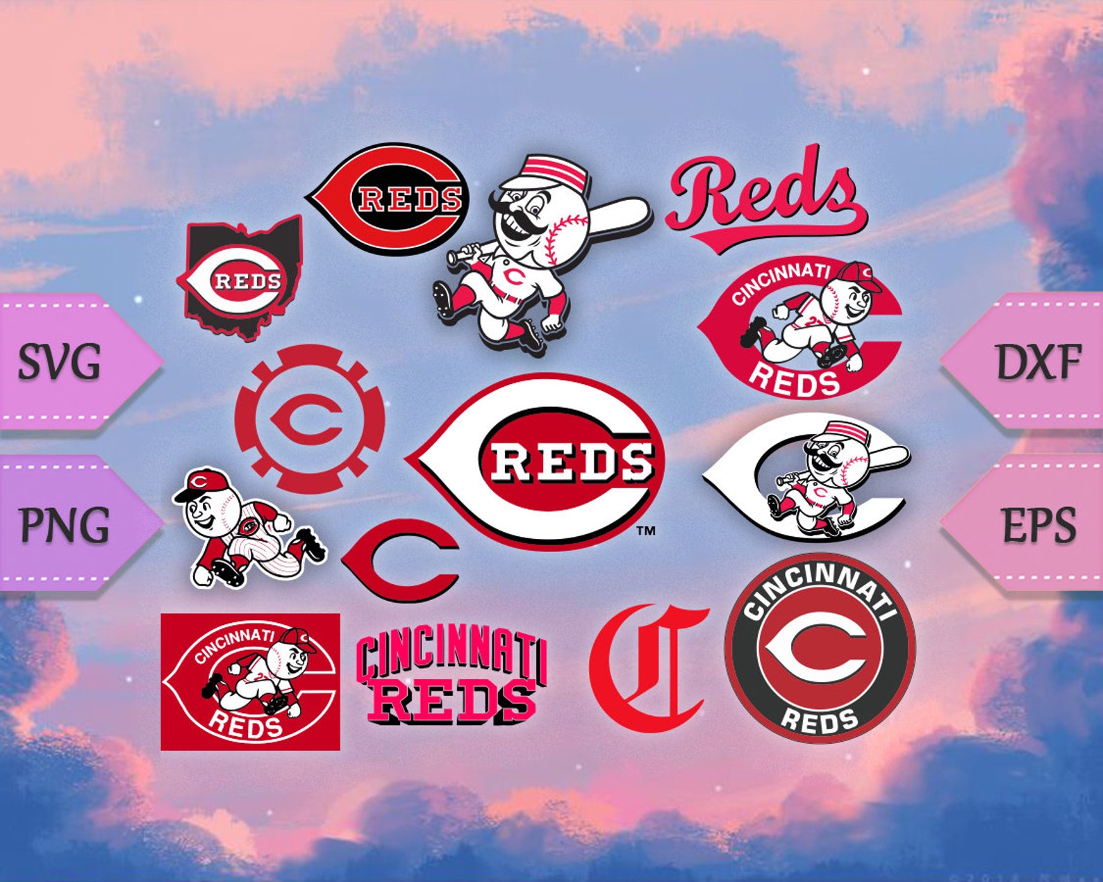 Cincinnati Reds SVG Sport Team Images Vector Files Etsy