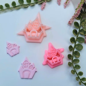 Haunted House Clay Cutter | Mirrored Set | 2 Sizes | Halloween Clay Cutters | Polymer Clay Cutter