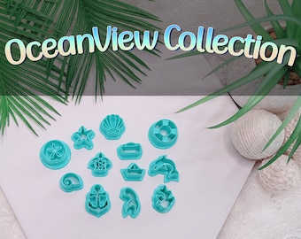 OceanView Polymer Clay Cutters| Beach Clay Cutter Set | Beach Clay Cutters | Polymer Clay Cutter Set