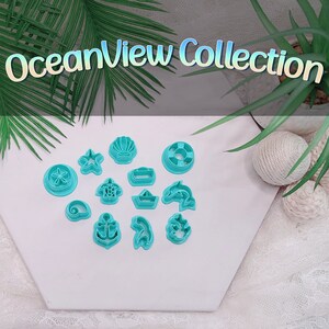 OceanView Polymer Clay Cutters| Beach Clay Cutter Set | Beach Clay Cutters | Polymer Clay Cutter Set