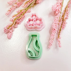 Polymer Clay Cutters Daisy & Vase Flower Set | Floral Cutter | 5 Sizes | www.ClayBlossoms.art