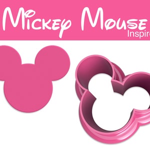 May include: Pink plastic cookie cutter shaped like Mickey Mouse's head. Mickey Mouse Inspired.
