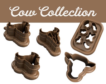 Polymer Clay Cutters Cow Collection Cow Print Bull Skull  | www.ClayBlossoms.art