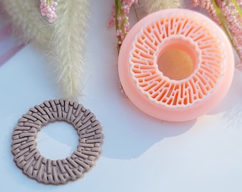 Rattan Donut Hoop | Wicker Donut Hoop | Embossed Donut Hoop | Polymer Clay Cutter