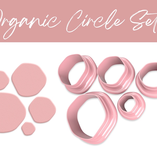 Organic Circles Set | Organic Shape Cutters | Polymer Clay Cutter
