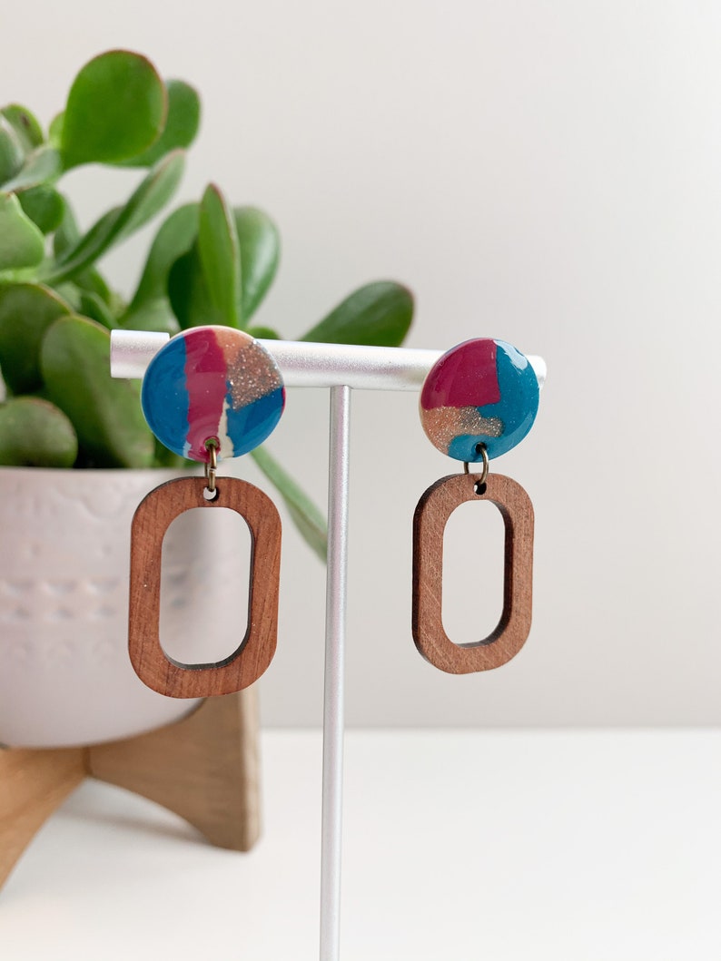 Terrazzo /& Wood Dangles