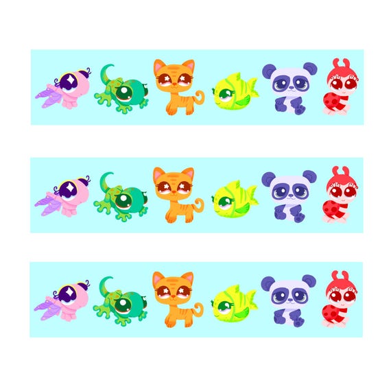 Kawaii Animal Washi Tape, Nostalgic Journal Supply, LPS Inspired Stickers