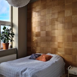 Wood wall panel Square Flat - American Walnut wall paneling - interior wooden walls - wooden paneling - decorative wall wood - wall covering