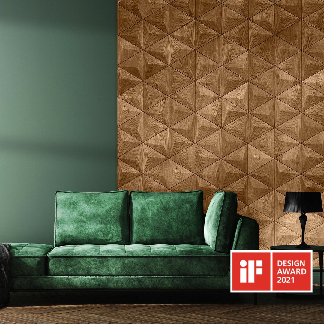 3D Wood Panel Pyramide - Wall Panel Natrual Oak - Wood Wall - Wooden ...