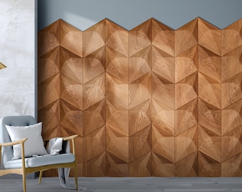 3D Wood Panel Diamond - oak - wall panel oak - wood wall - wooden wall paneling- wood wall covering - wood cladding wall - accent wall