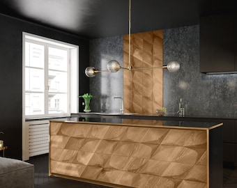 3D Wood Wall Panel Caro Plus - Oak - American Walnut - Decorative Wood Panels for Walls - Wood Cladding - Wood Panelling - Wall Covering