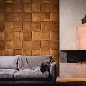 3D Wood Panel Pillow - oak - wall panel - wood wall - wooden paneling- wood wall covering - wood cladding - decorative accent wall
