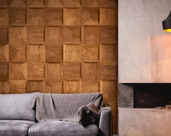 3D Wood Panel Pillow - oak - wall panel - wood wall - wooden paneling- wood wall covering - wood cladding - decorative accent wall