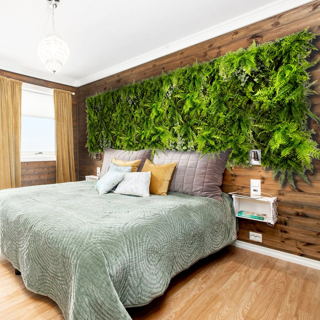 Artificial Plant Wall Leafy Frond Green Wall Indoor Plant Vertical