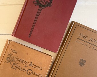 Antique Book Set - Vintage Decor Stack of 3