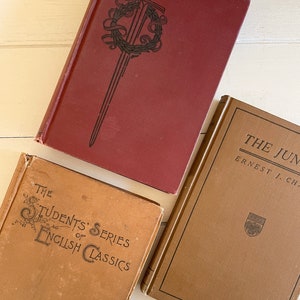 Set of 3 Books - Antique Book Stack - Small Book Set