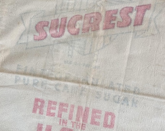 Vintage Sucrest Sugar Sack: New York Cotton Feed Sack