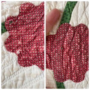 1850s Applique Quilt: (92 x 93.5 inches) Dated Hand Stitched Antique Quilt image 15