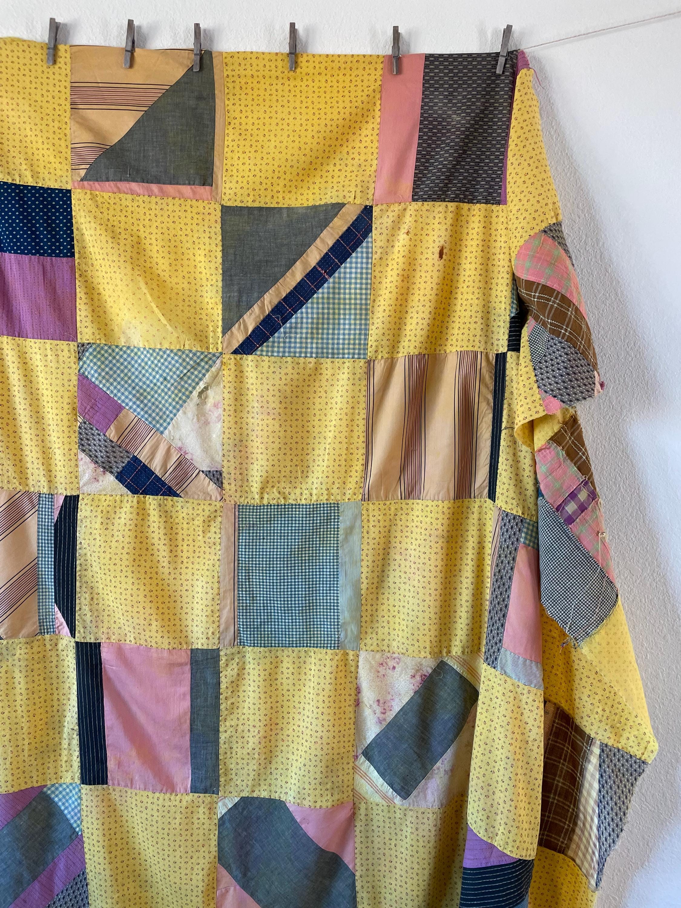 Hand Stitched String Quilt Top: (59 X 80 Inches) - Etsy