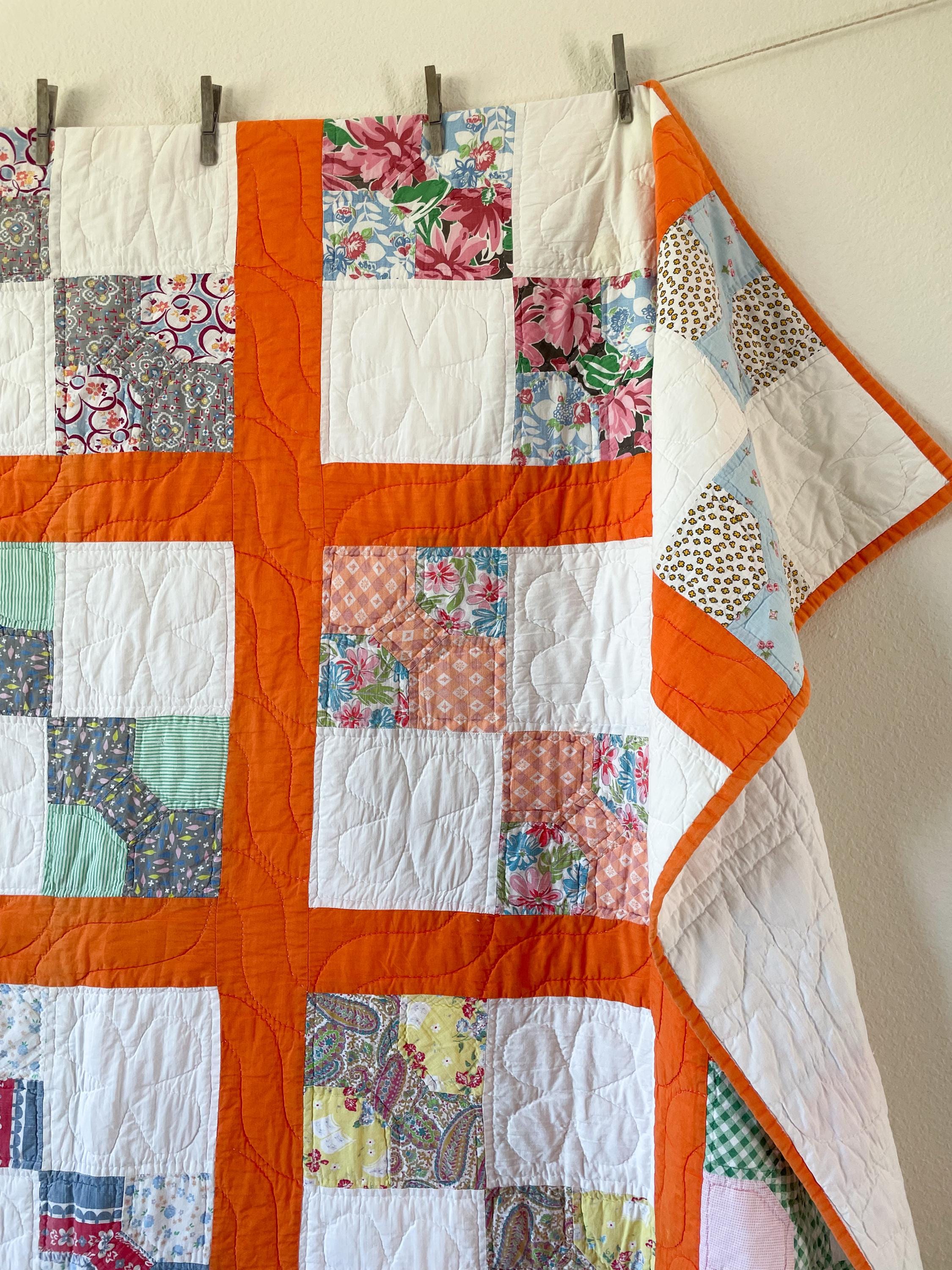 Vintage Bowtie Quilt (74 X 89 Inches): Hand Stitched Quilt - Etsy