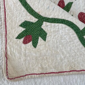 1850s Applique Quilt: (92 x 93.5 inches) Dated Hand Stitched Antique Quilt image 16