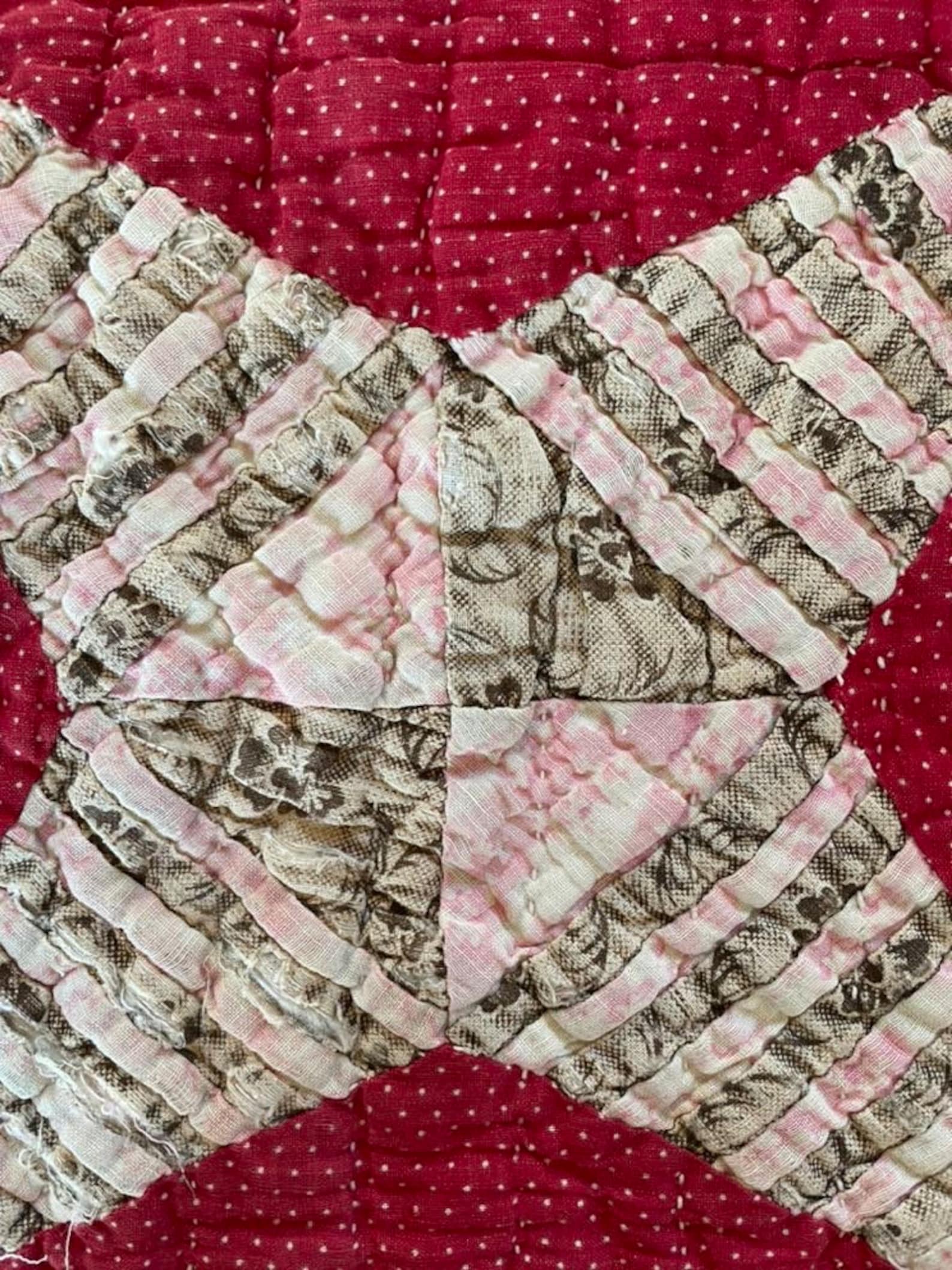 Antique Quilt Block Set Set of 2 Handmade Quilt Pieces Etsy