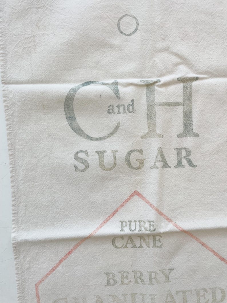 Vintage Sugar Feed Sack: 33 x 33 inches Grain Bag image 5