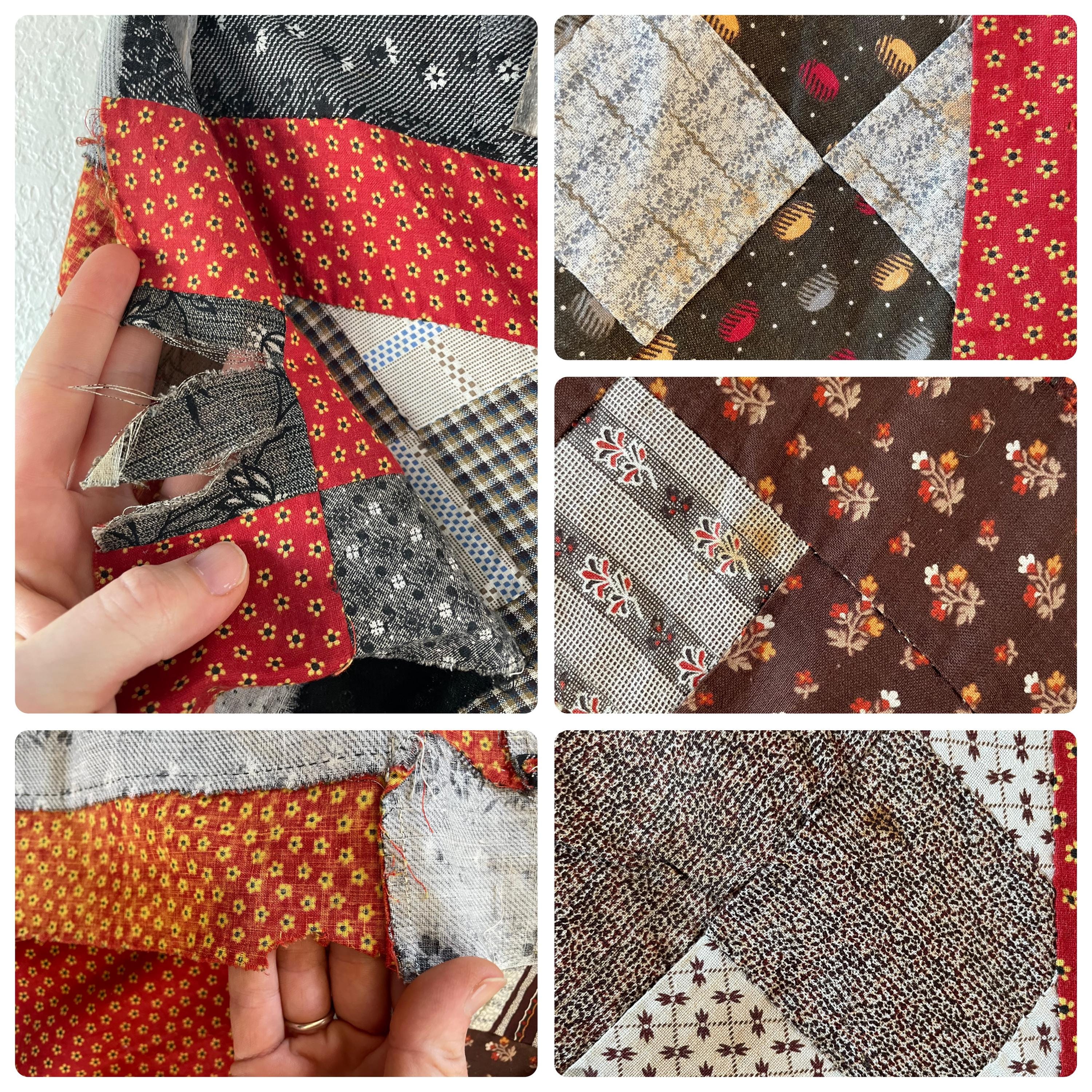 アンティークキルトトップ Antique Quilt Top: (80 X 82 Inches) Hand Stitched Quilt Topper - Etsy