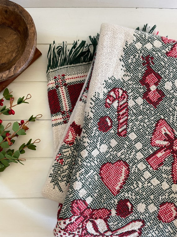 Vintage Christmas Throw Holiday Afghan Vintage Christmas Etsy