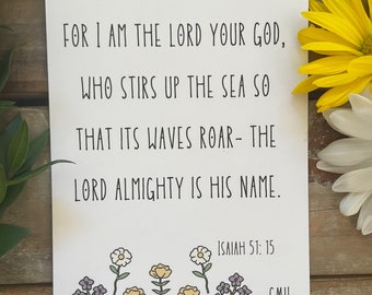 Floral Bible Verse Magnet – Teacher Gift, Isaiah 51:15 - Etsy