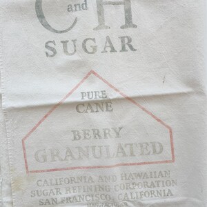 Vintage Sugar Feed Sack: 33 x 33 inches Grain Bag image 3