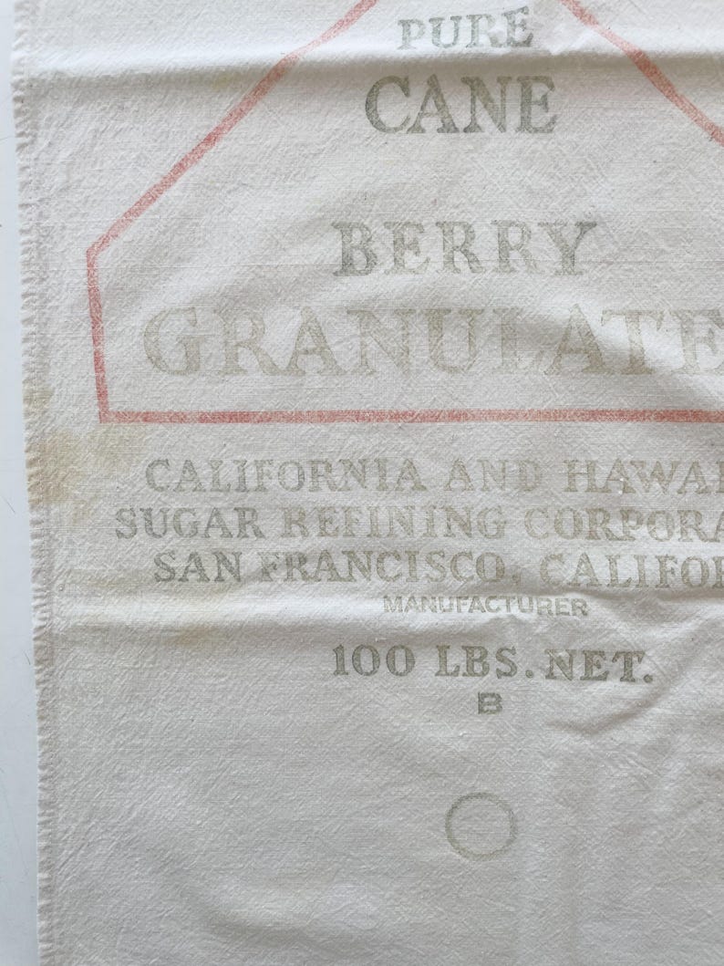 Vintage Sugar Feed Sack: 33 x 33 inches Grain Bag image 4