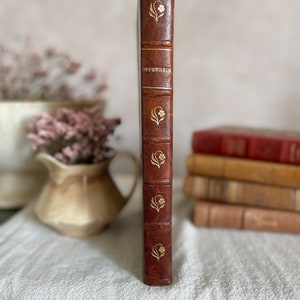 Vintage Leather-Bound French Novel: E. Phillips Oppenheim, Marbled Cover