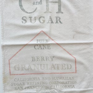 Vintage Sugar Feed Sack: 33 x 33 inches Grain Bag image 8