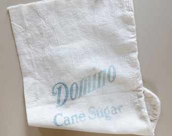 Vintage Domino Cane Sugar Sack – 8.5 x 15 Inch Cotton Feed Sack