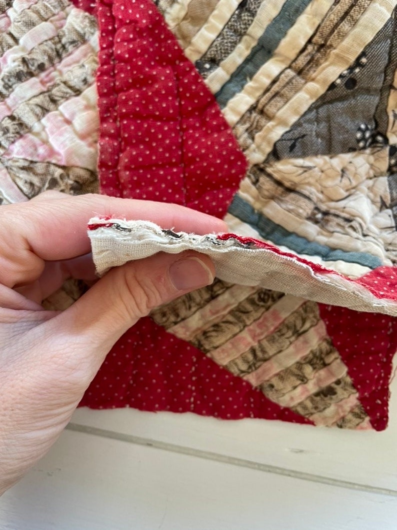 Antique Quilt Block Set Set of 2 Handmade Quilt Pieces Etsy