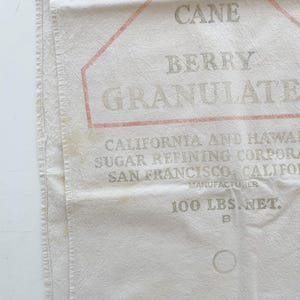 Vintage Sugar Feed Sack: 33 x 33 inches Grain Bag image 1