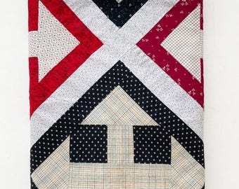 Vintage Arrow Quilt Top: Hand & Machine Pieced Project Quilt