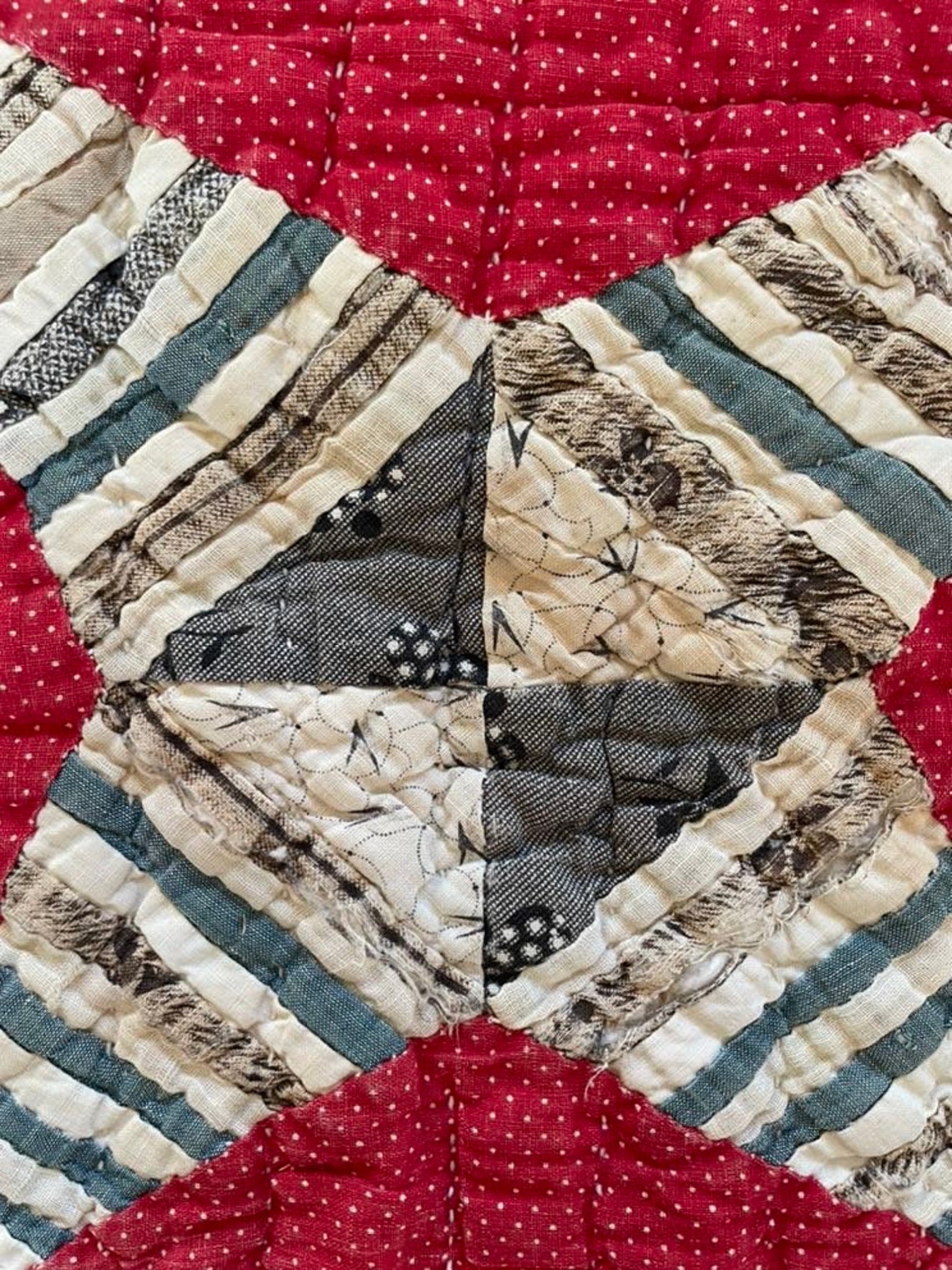 Antique Quilt Block Set Set of 2 Handmade Quilt Pieces Etsy